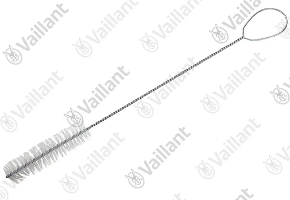 Vaillant Reinigungsbürste mit Drahtgriff, ausgestattet mit Borsten am Ende, geeignet zur Reinigung von Heizsystemen oder Rohren.